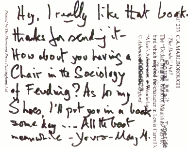 A postcard from Mary Midgley